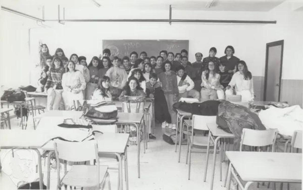 Aula del IES Carrús en los años 80.