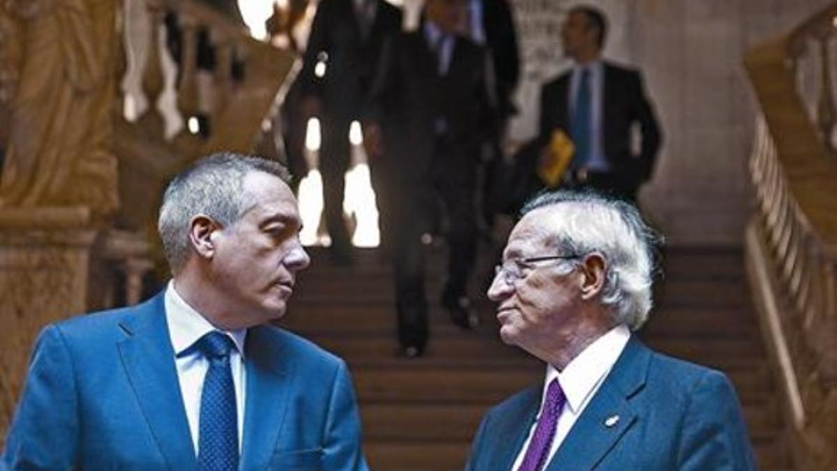 Navarro y Miquel Valls, presidente de la Cambra de Comerç de Barcelona, ayer.