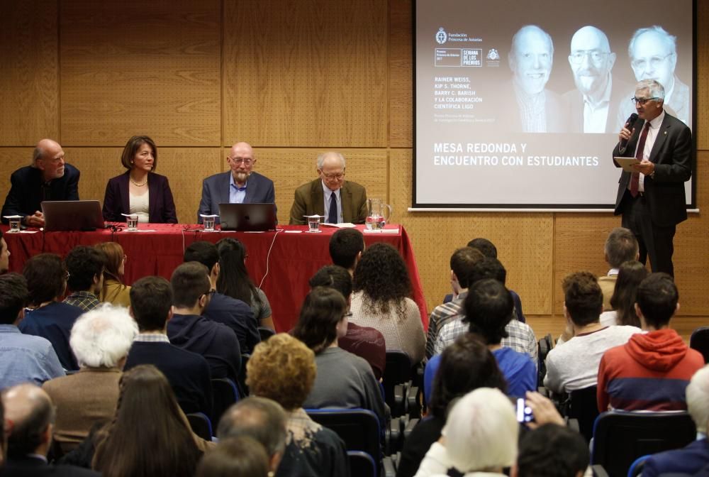 Mesa redonda y encuentro con estudiantes de Rainer Weiss, Kip Thorne y Barry Barish, premios "Princesa de Asturias" de Investigación Científica y Técnica