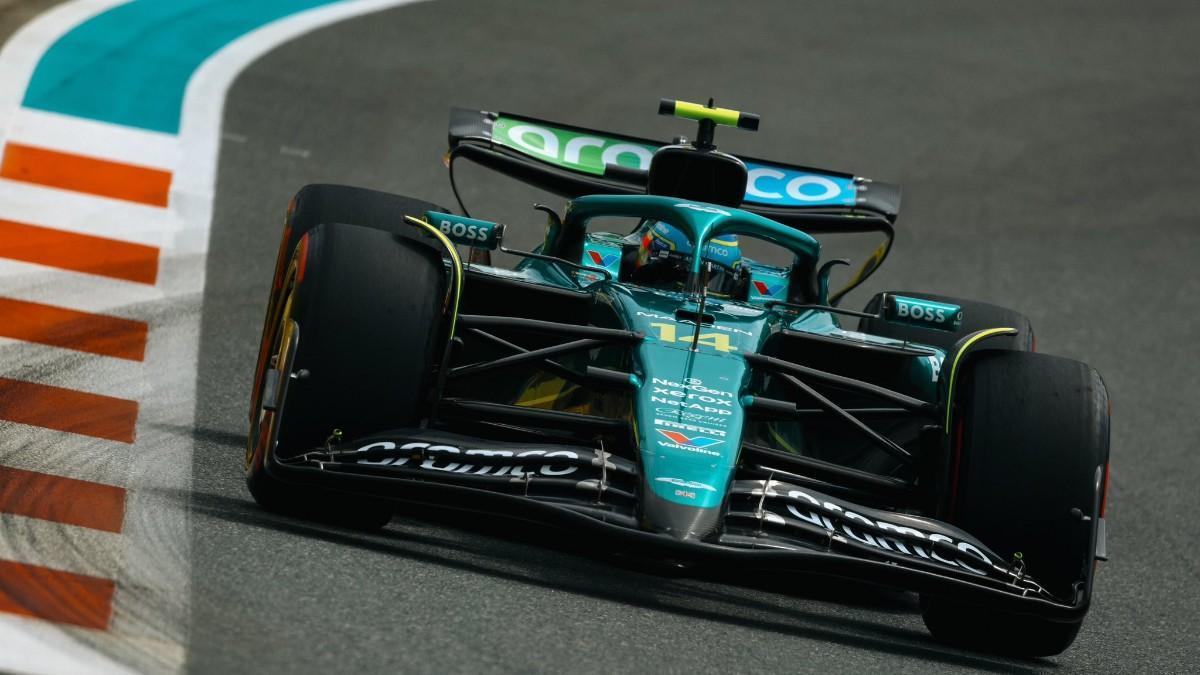 Fernando Alonso rodando en el Gran Premio de Miami