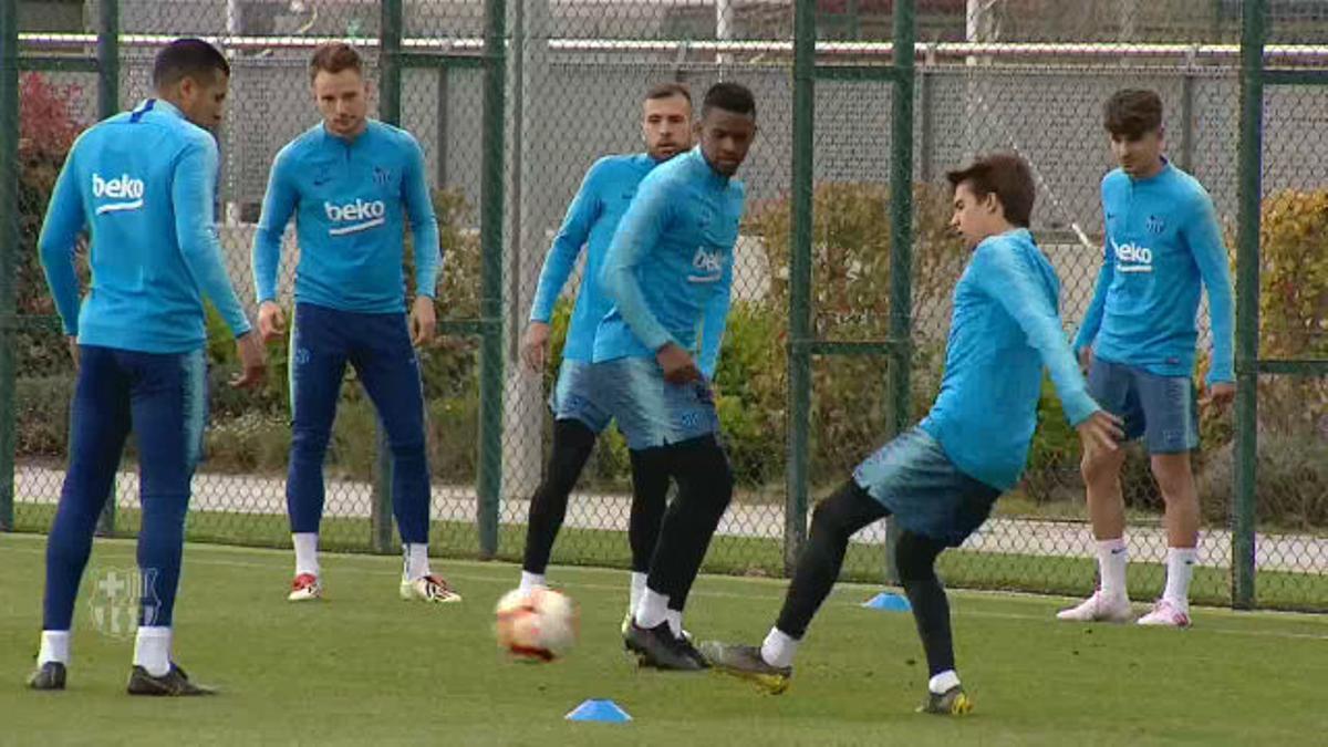 El Barça entrena sin Messi