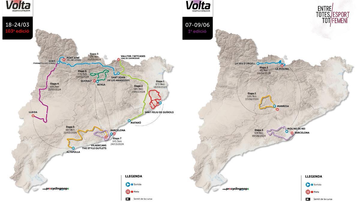 Recorrido masculino y femenino de La Volta 2024