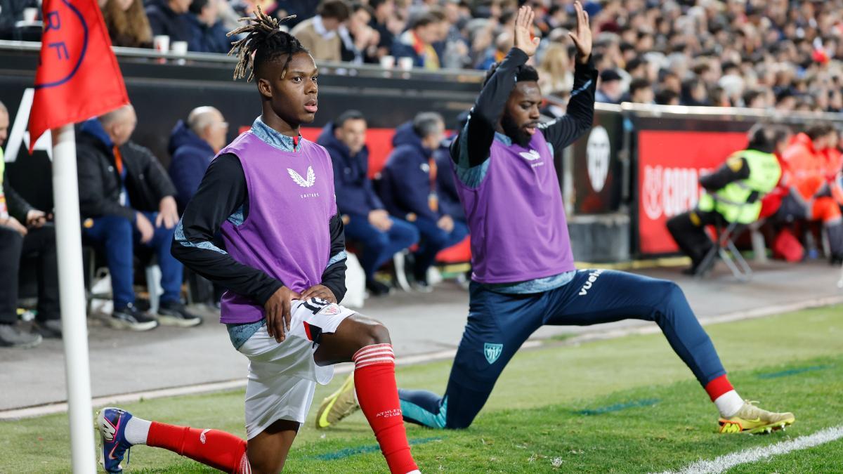 Nico e Iñaki Williams en Mestalla