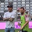 Beckham y Messi, durante el entrenamiento en el nuevo estadio de Inter Miami