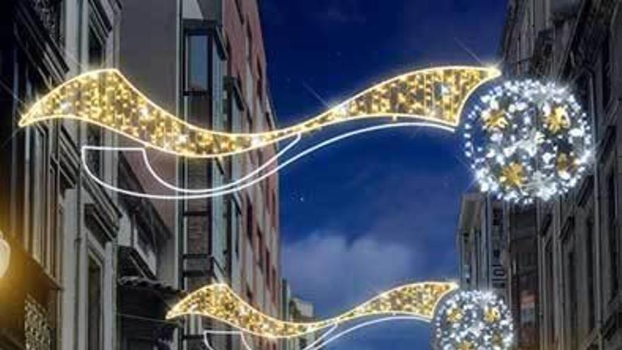 Recreación de las luces de Navidad que propone la firma Blachere para uno de los tramos de la calle de San Bernardo.