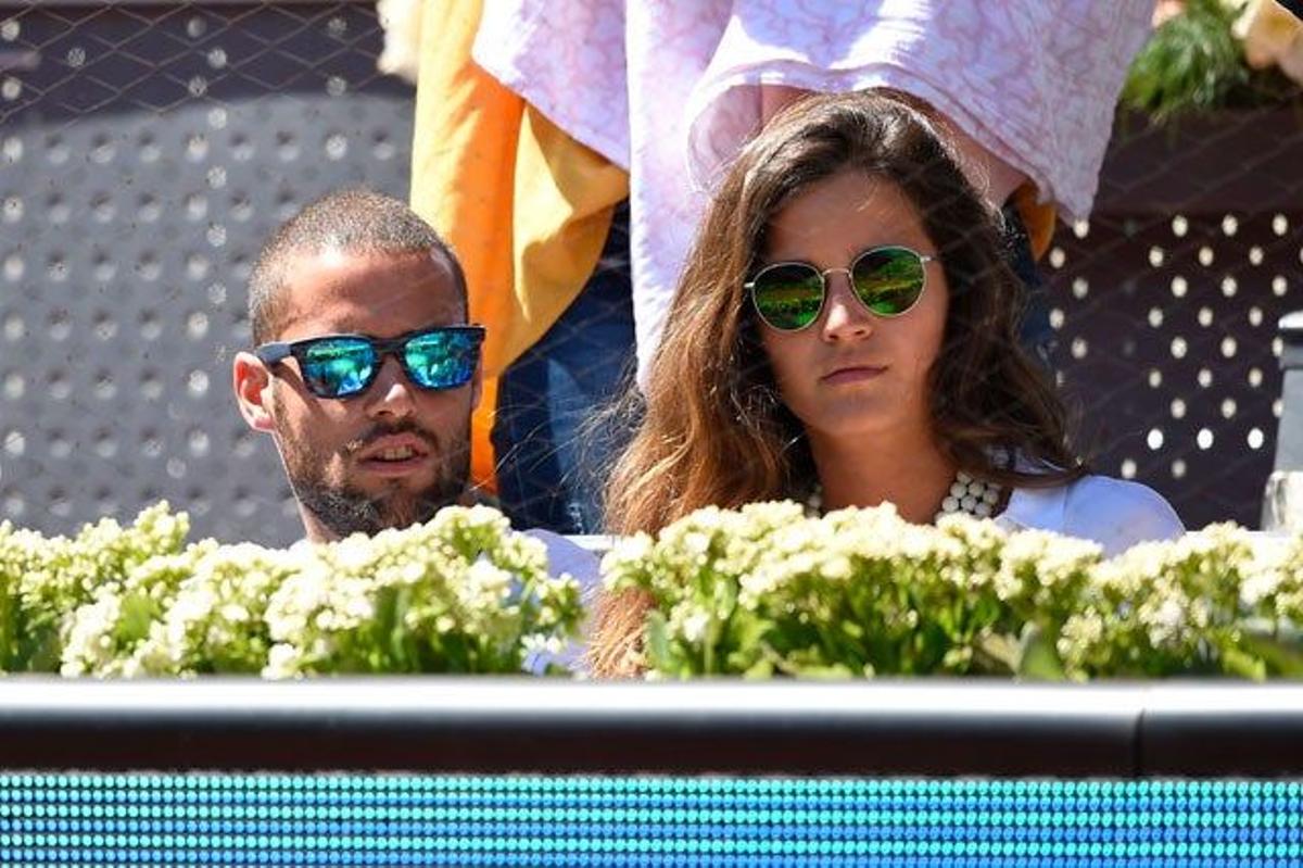 Mario Suárez y Malena Costa en el Mutua Madrid Open de tenis