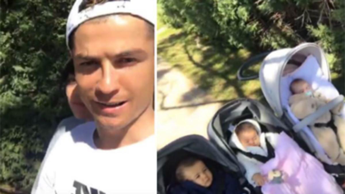 Cristiano provechó el buen tiempo con la familia