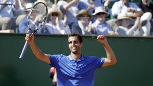 Albert Ramos celebra su pase a la final de Montecarlo.