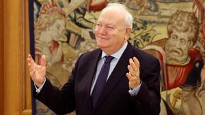 El exministro de Asuntos Exteriores, Miguel Ángel Moratinos, durante una visita al Palacio de la Zarzuela.