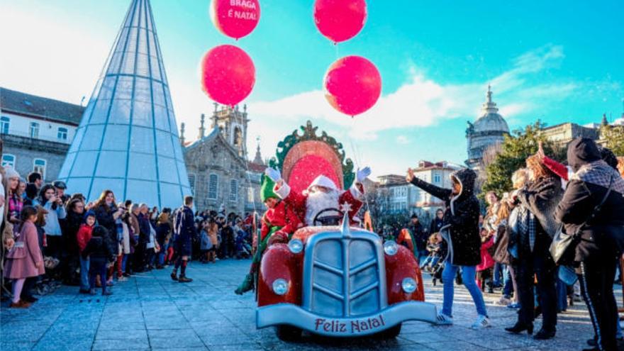 Una imagen de Braga en Navidad.