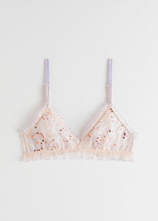 Sujetador bralette en encaje floral y lentejuelas de &amp;OtherStories