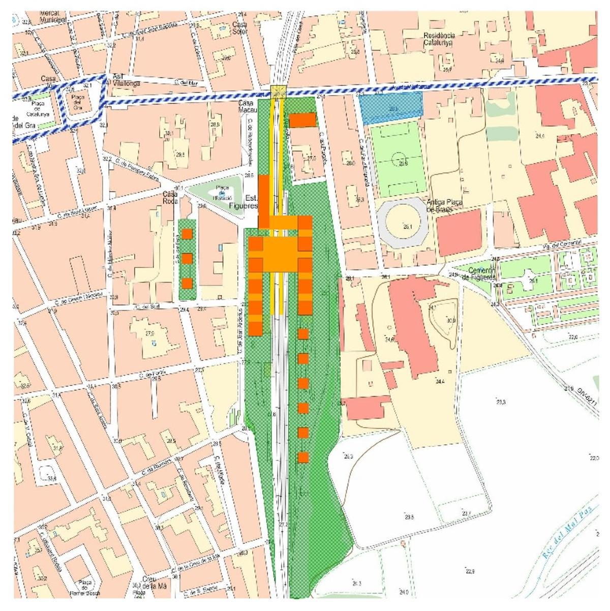 Una opció de nova centralitat al voltant d’una estació renovada: parc, serveis comercials i d’oficines, estació de bus i, fins i tot, habitatge -apartaments públics-.