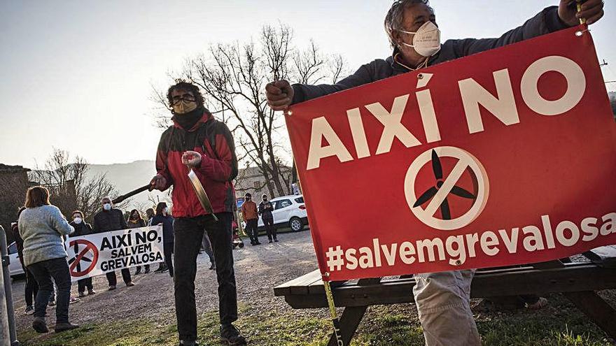 Protesta a Aguilar contra els parcs eòlics, el 27 de febrer