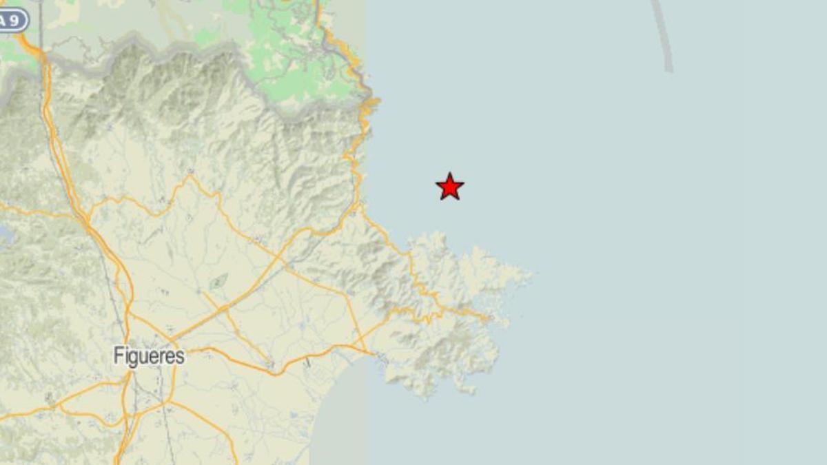 Epicentro del terremoto en el Alt Empordà