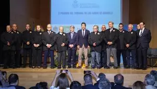 Entrega de premios del Juzgado Privativo de Aguas de Orihuela a la EPSO, Antonio Gil Olcina y José Antonio Andújar