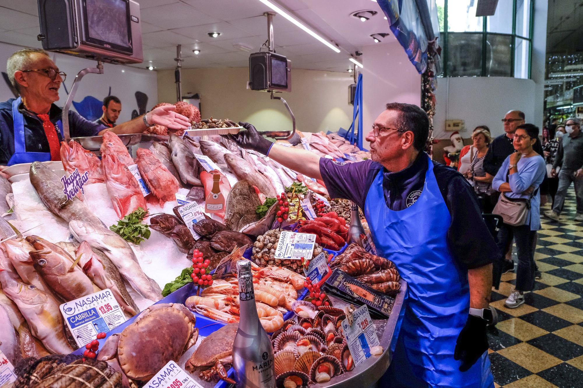 Compras en el Mercado Central para la cena de Nochevieja