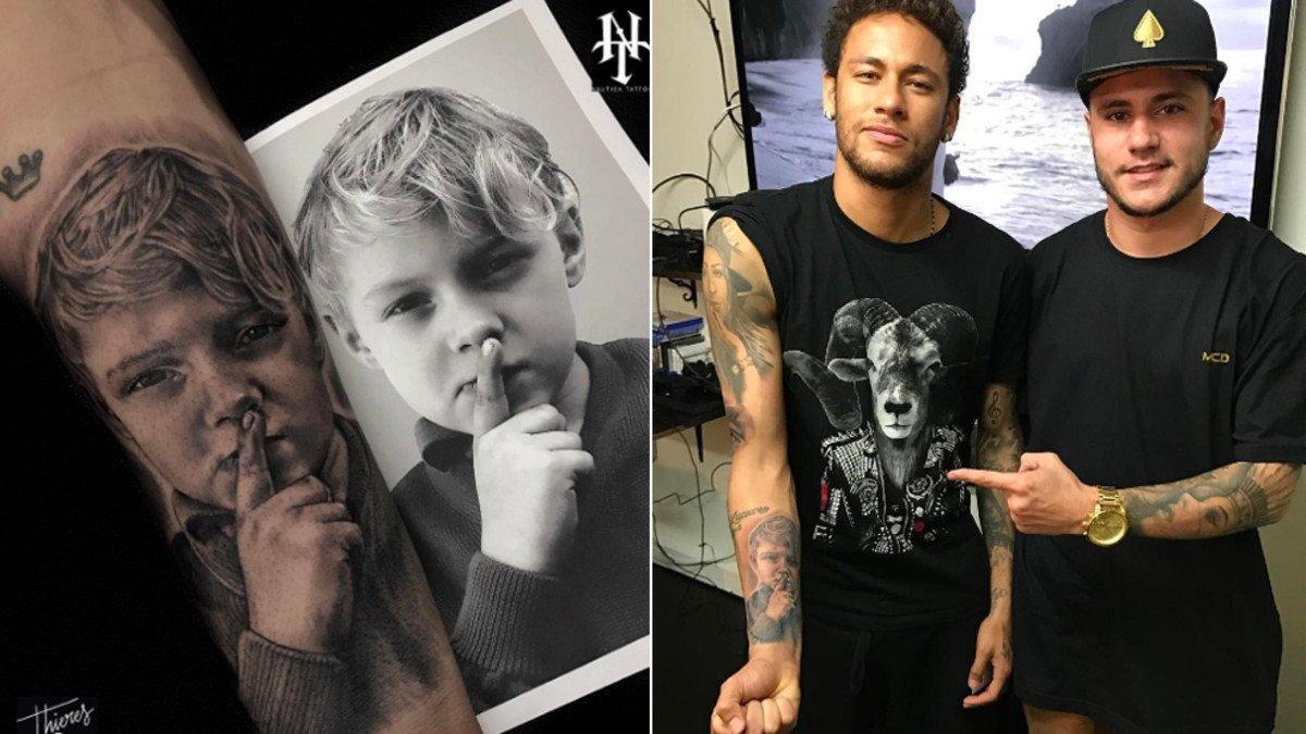 Neymar se ha tatuado a su hijo, Davi Lucca, en el antebrazo