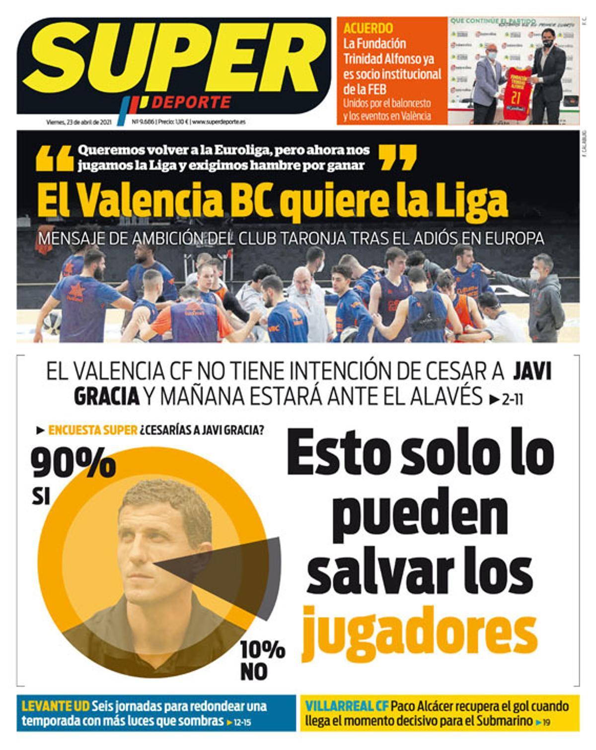 La portada de SUPER de este viernes