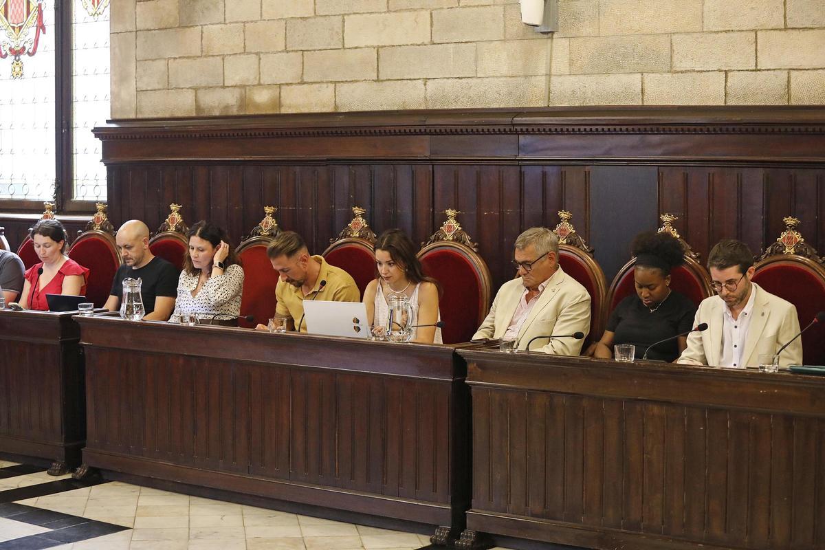 El grup municipal del PSC, en el ple d'aquesta tarda.