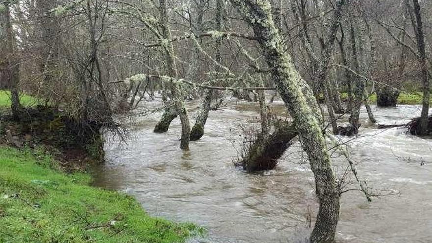 Estado que presentaba ayer el río Negro en Lanseros.