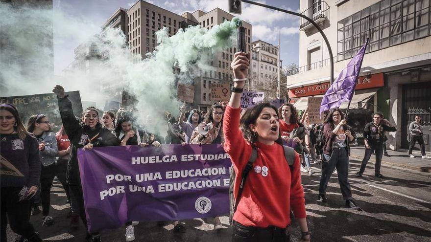 Manifestación de mujeres extremeñas el 8 de marzo, en una imagen de archivo