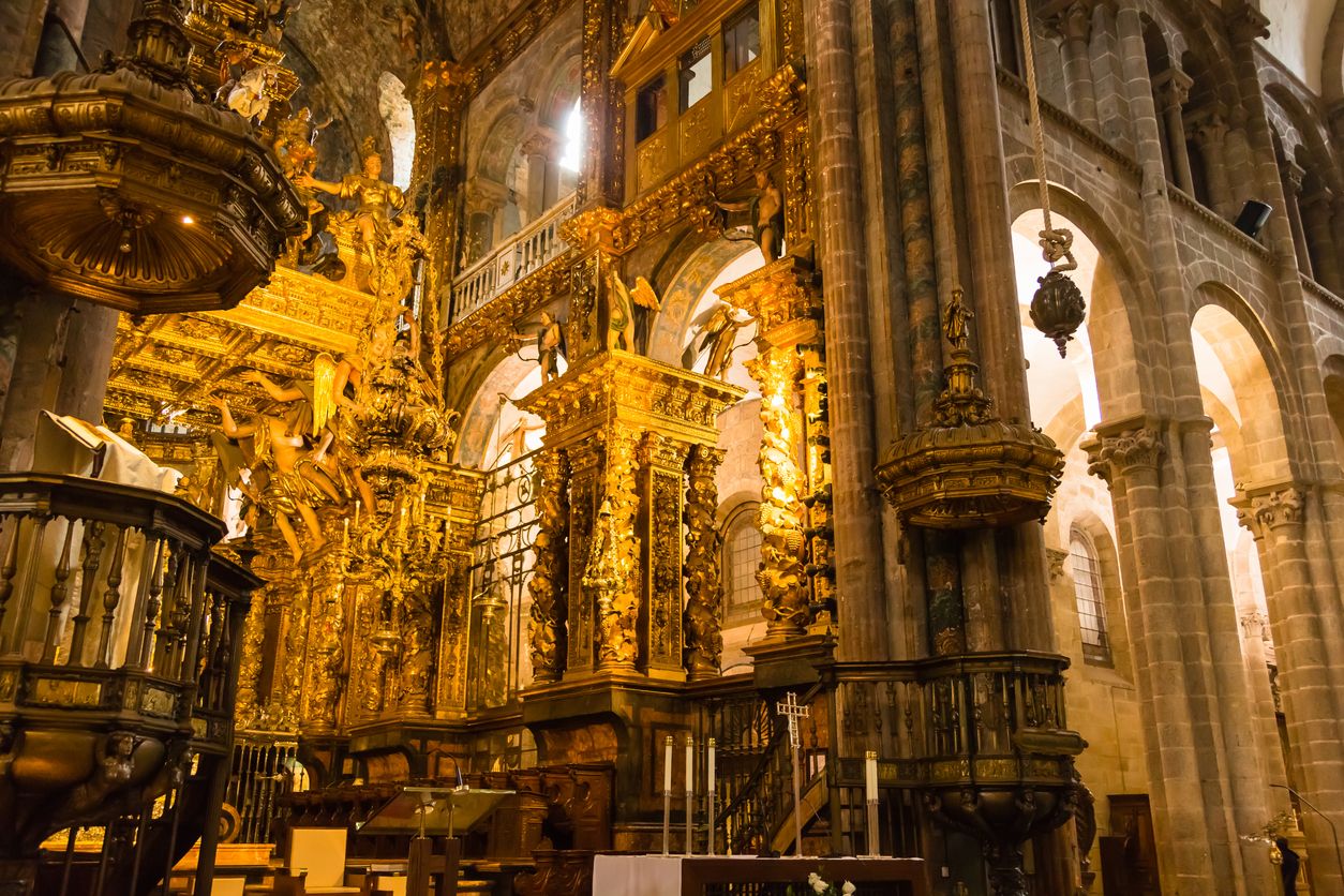 Interior de la Catedral de Santiago de Compostela.