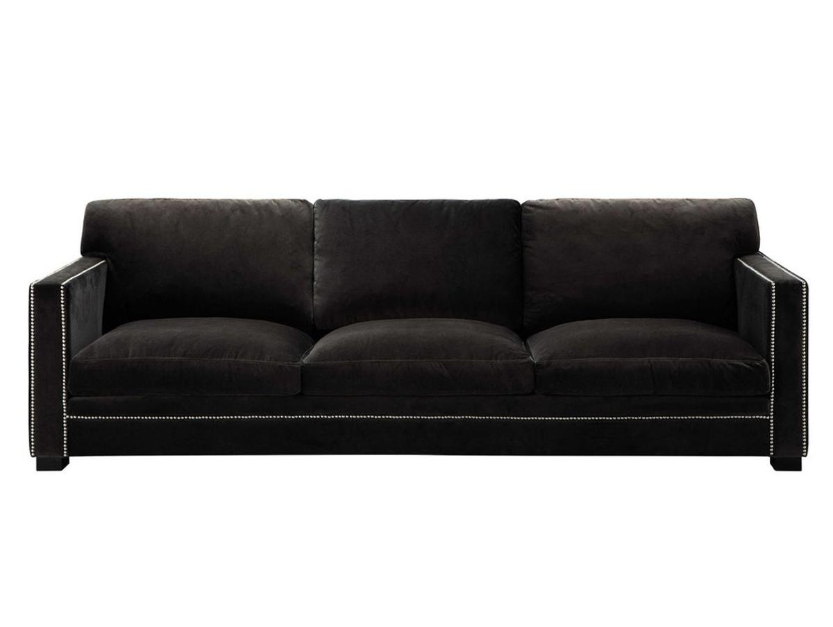 Decoración en terciopelo: sofá Dandy en gris antracita de Maison Du Monde