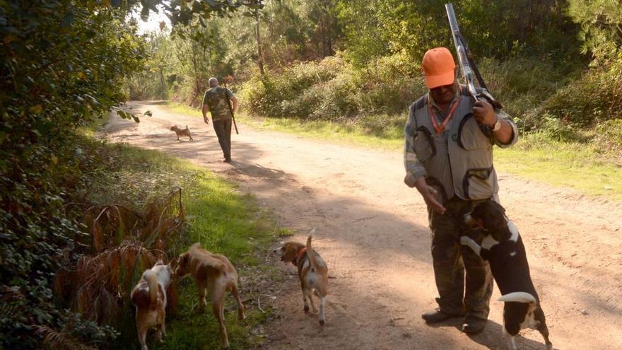 Dos cazadores en el monte