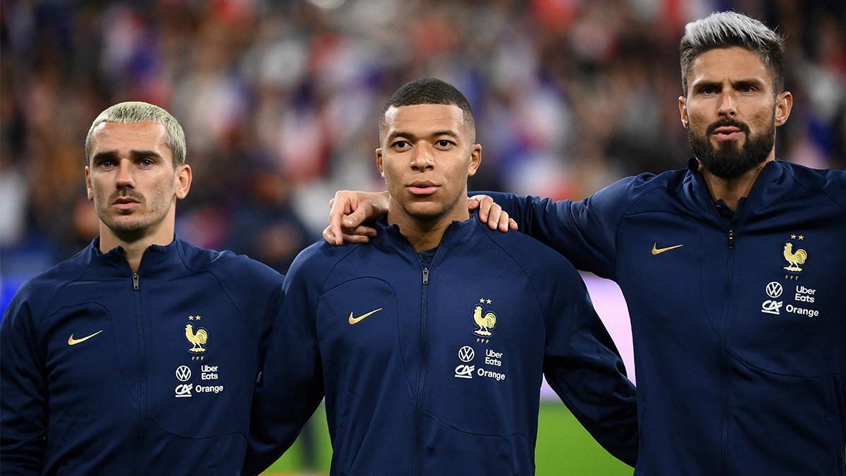 Griezmann, Mbappé y Giroud, con la selección francesa