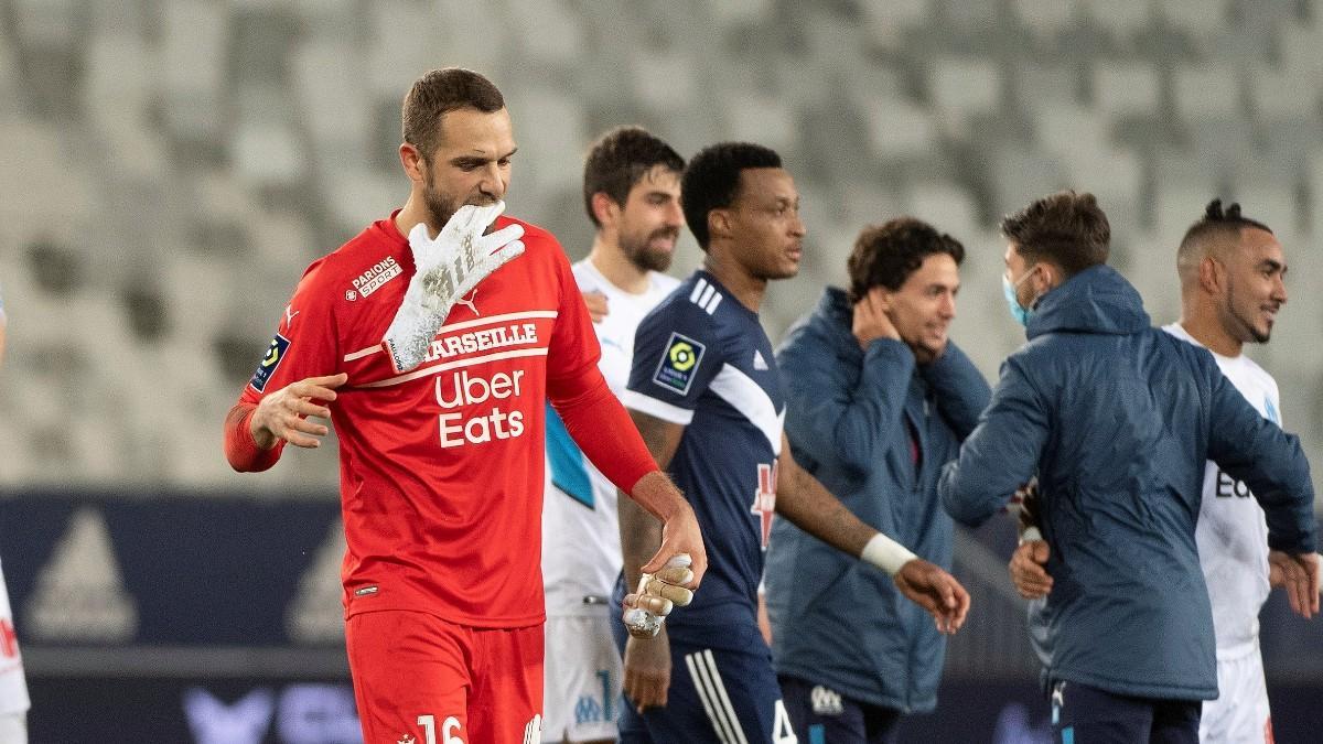 Pau López, durante un partido del Marsella