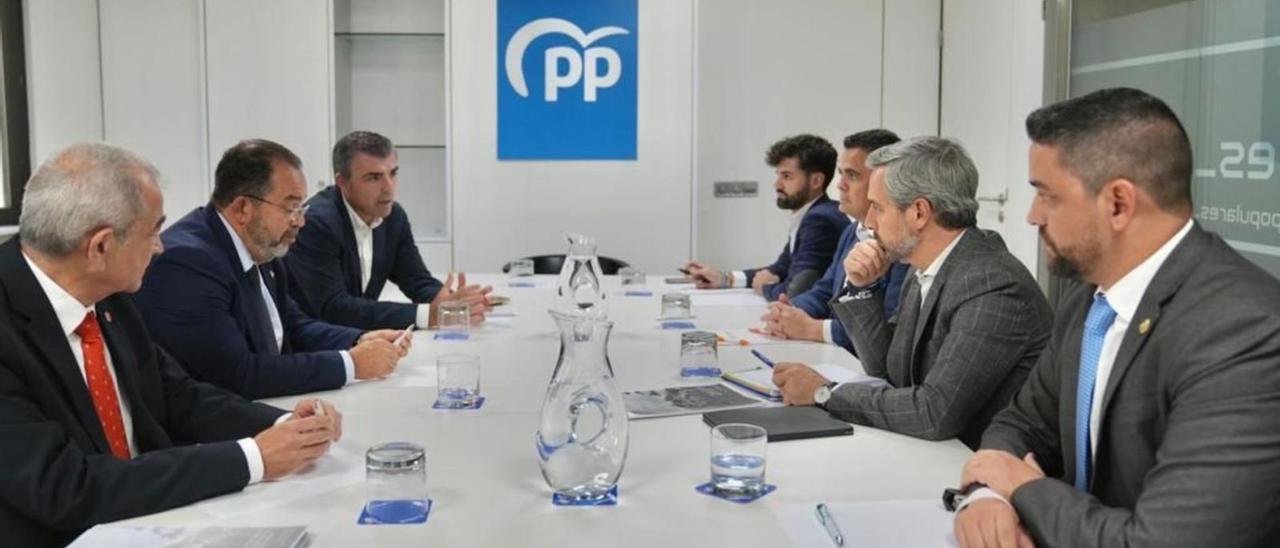 Reunión de los dirigentes del PP canario con miembros de su partido en Madrid y con economistas y asesores fiscales.