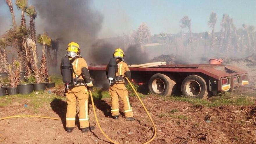 Incendio en un remolque