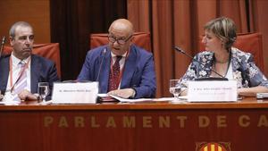 El exjefe de la unidad de Asuntos Internos de la Policía Nacional, Marcelino Martín Blas, durante su comparecencia en la comisión sobre la ’operación Cataluña’ en el Parlament.