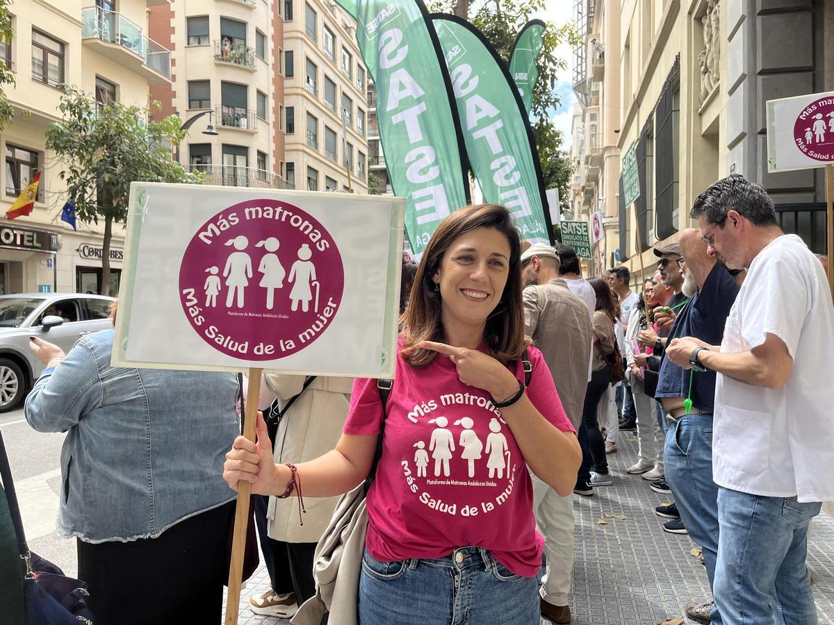 María Ángeles Flores en la protesta