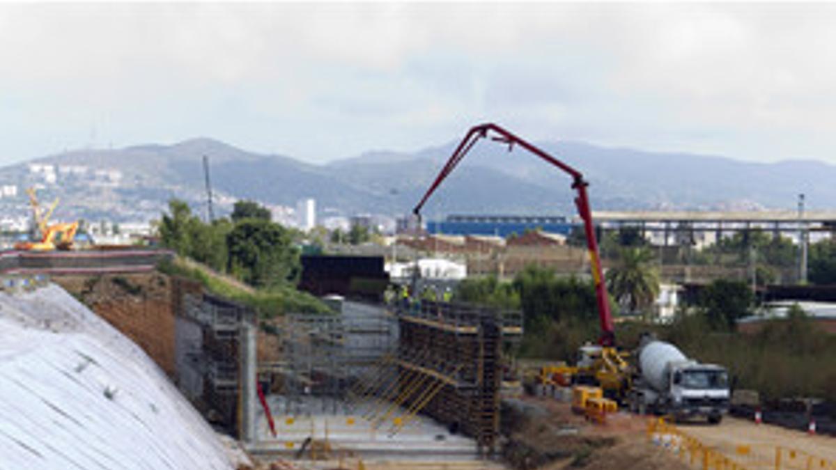 Aspecto de la villa romana en las obras del AVE de Sagrera.