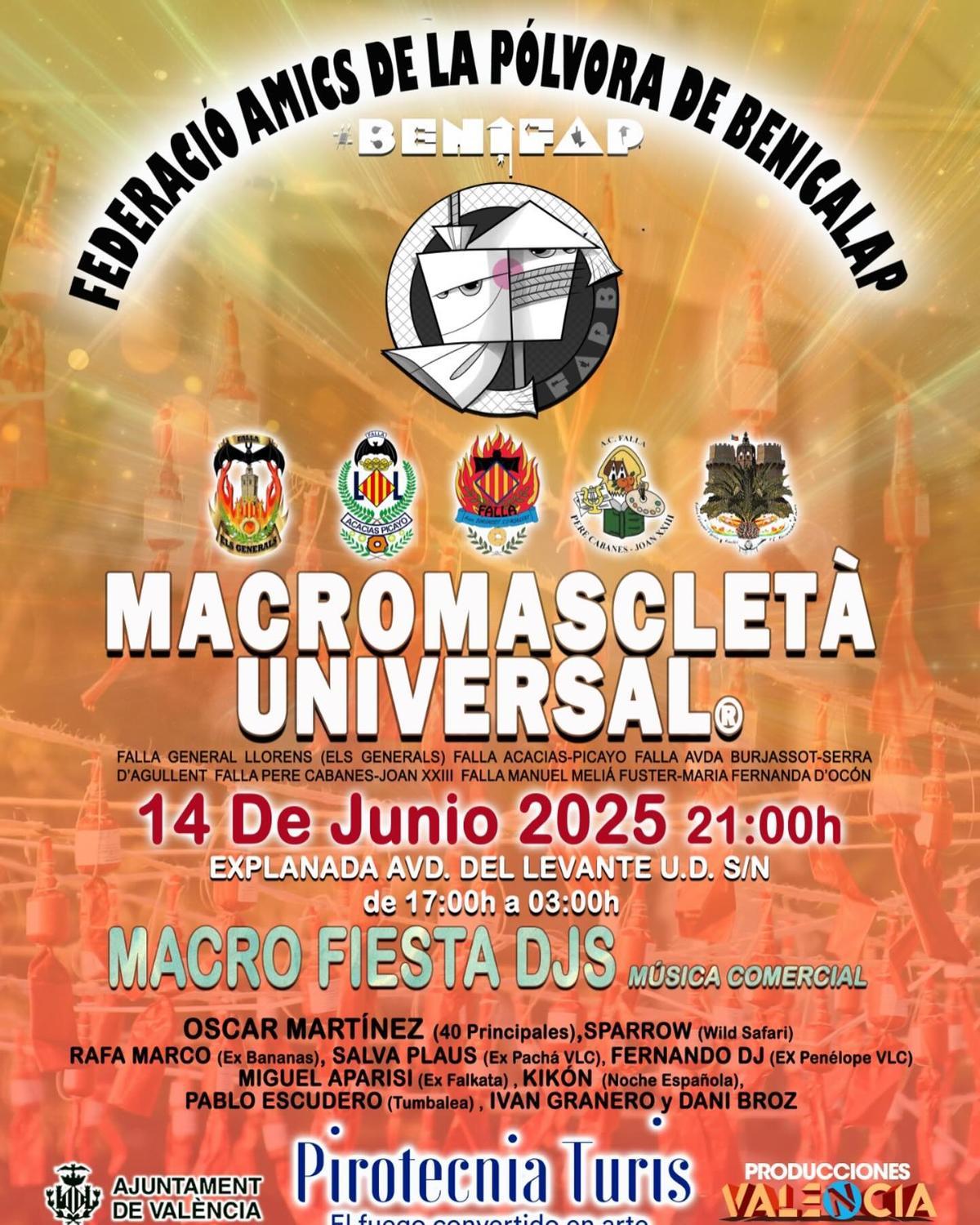 Cartel de la mascletà y la fiesta de Benifap