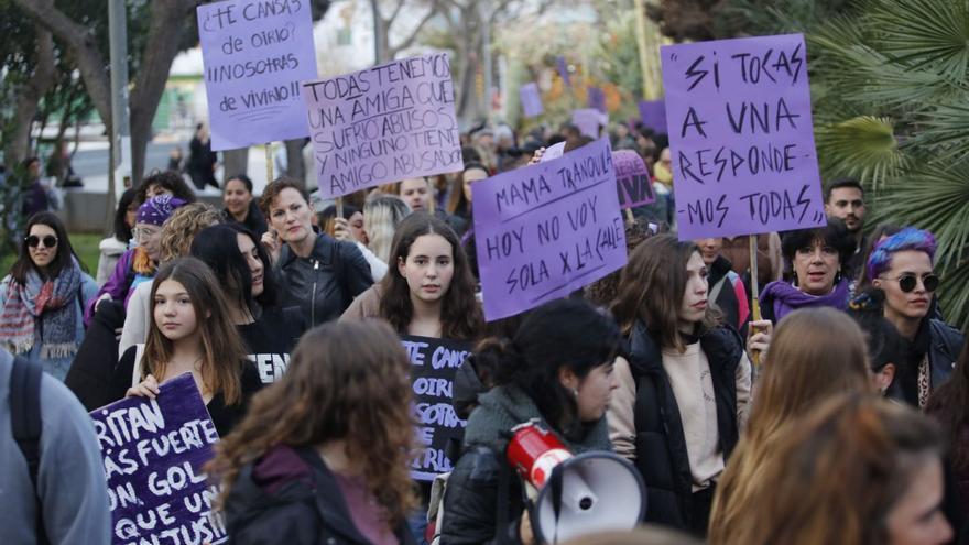 Momento de la última manifestación del 8M en Eivissa. | JUAN A. RIERA