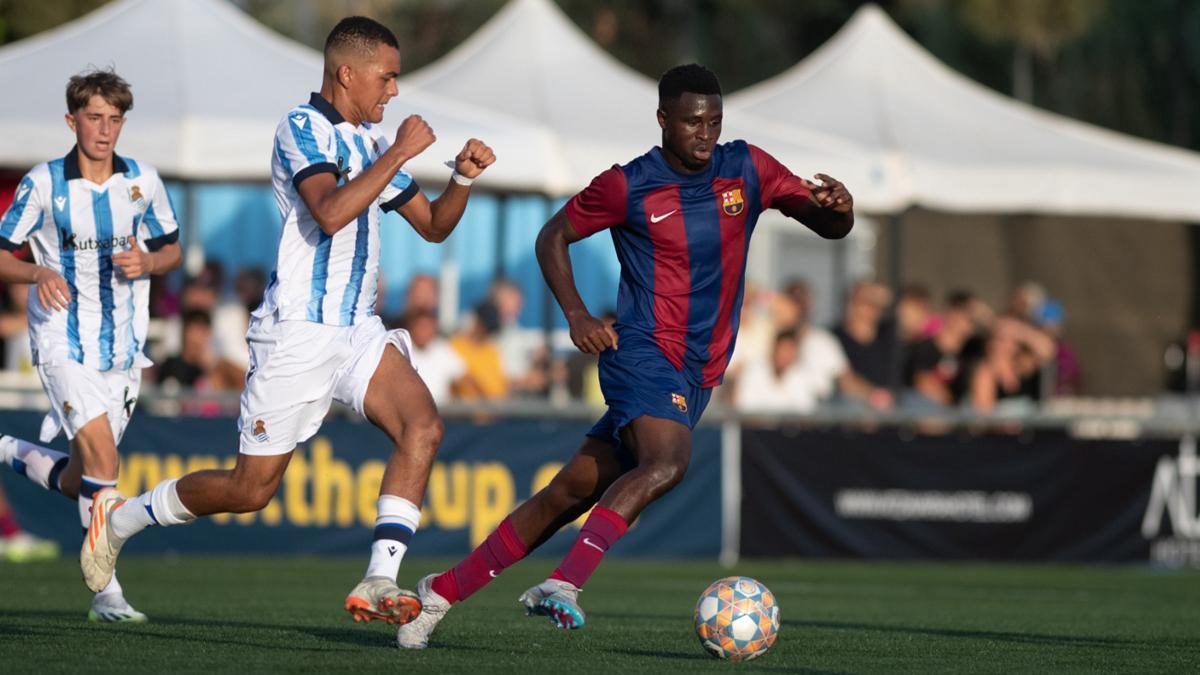 Una imagen del FC Barcelona-Real Sociedad de este jueves en Pineda