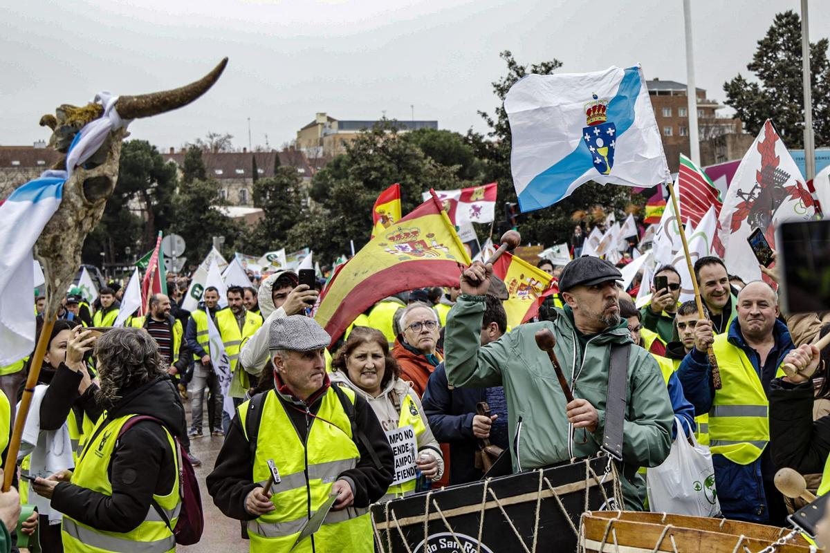 Protestas de los agricultores y ganaderos gallegos en Madrid