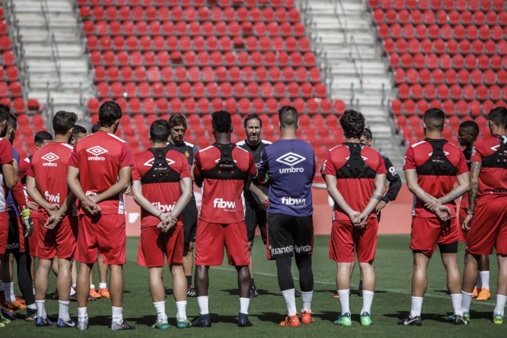 Último entrenamiento del Mallorca antes de partir hacia Miranda