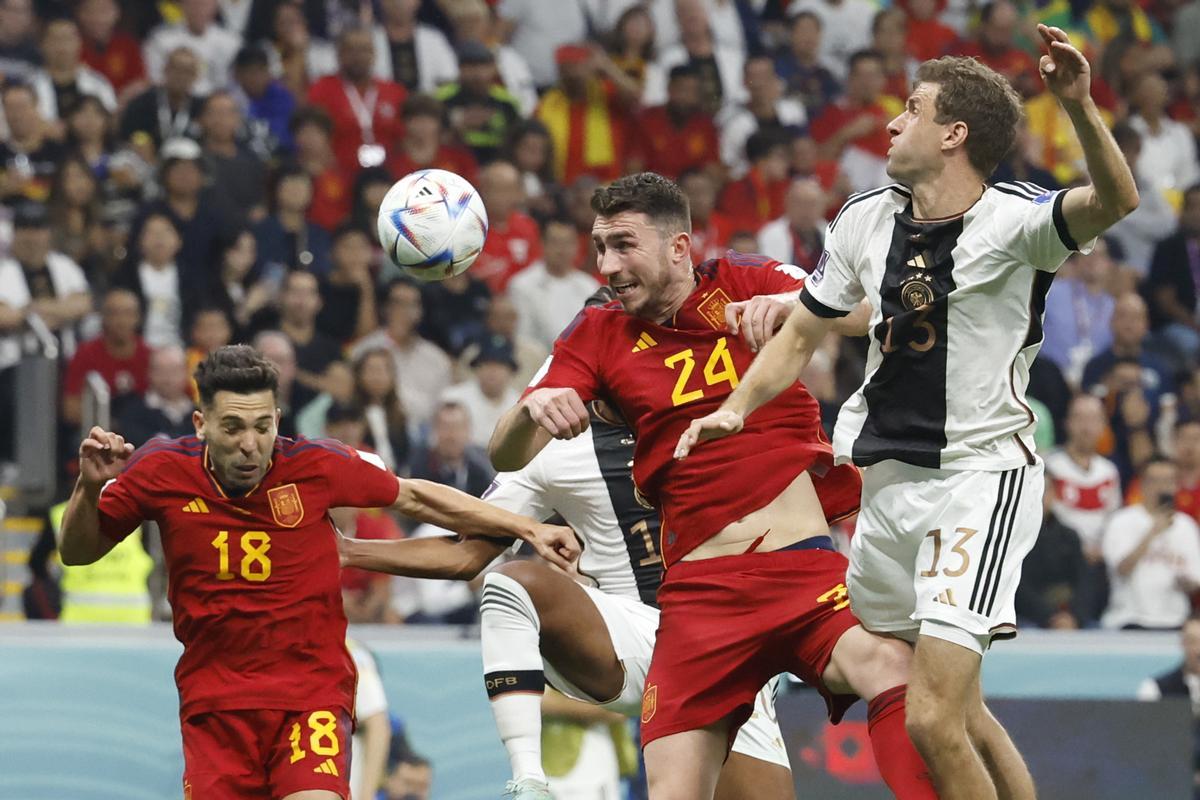 Fase de grupos del Mundial de Fútbol Qatar 2022 entre España y Alemania en el estadio Al Bait en Al Khor (Catar)