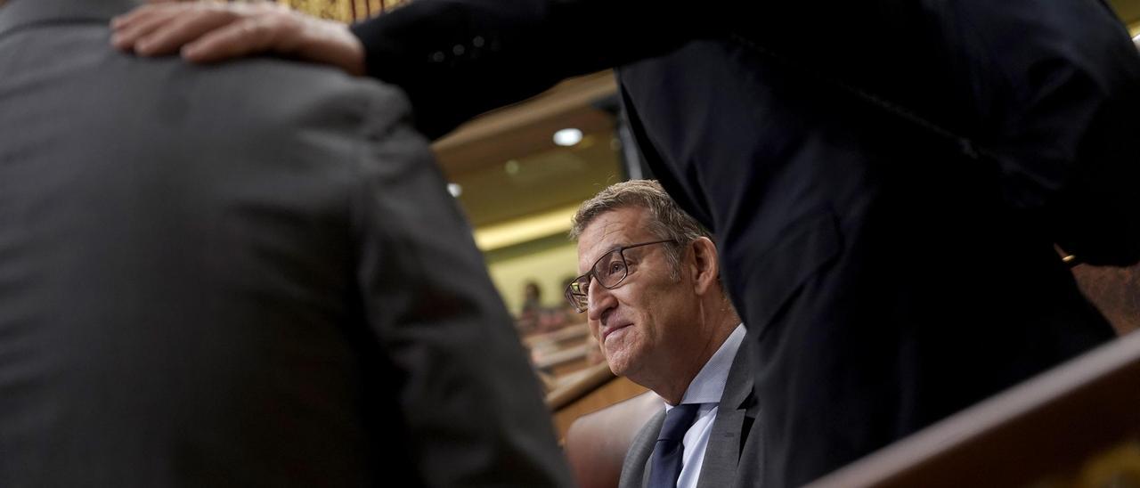 Alberto Núñez Feijóo, PP, en el Congreso de los Diputados.