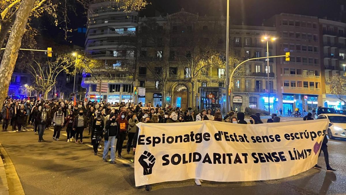 Manifestación en Barcelona contra «el espionaje de Estado» a través de relaciones sexuales. | G.ROSET / A. SEGURA / ACN