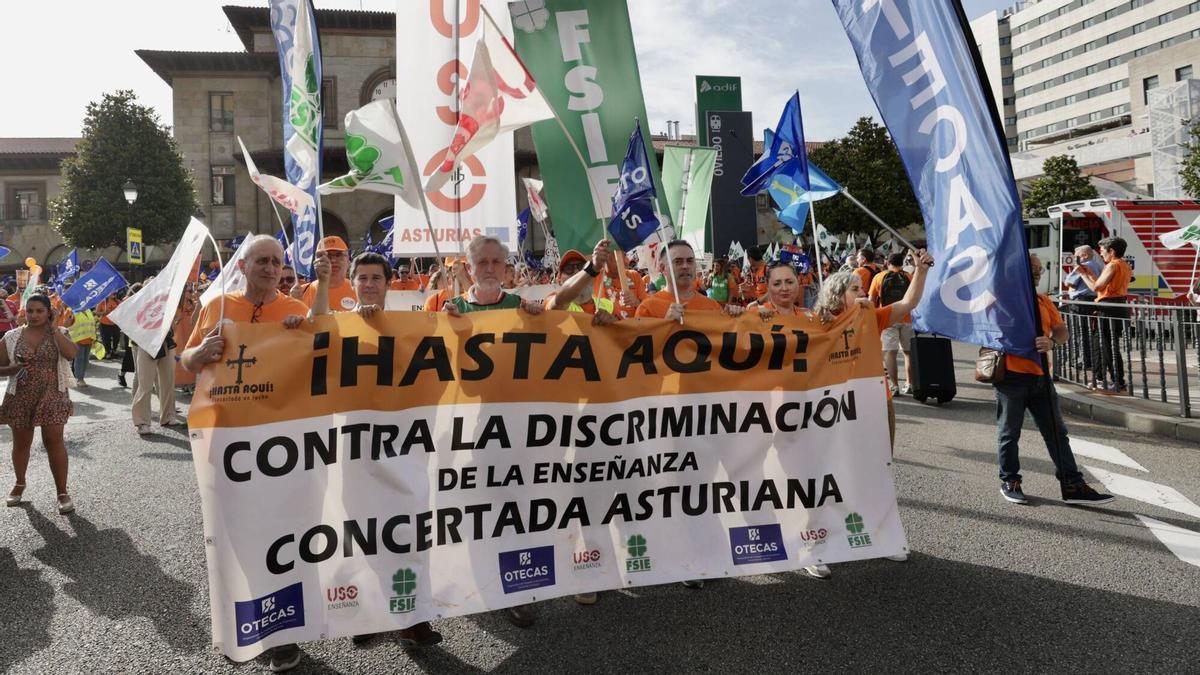 Una manifestación de la concertada.