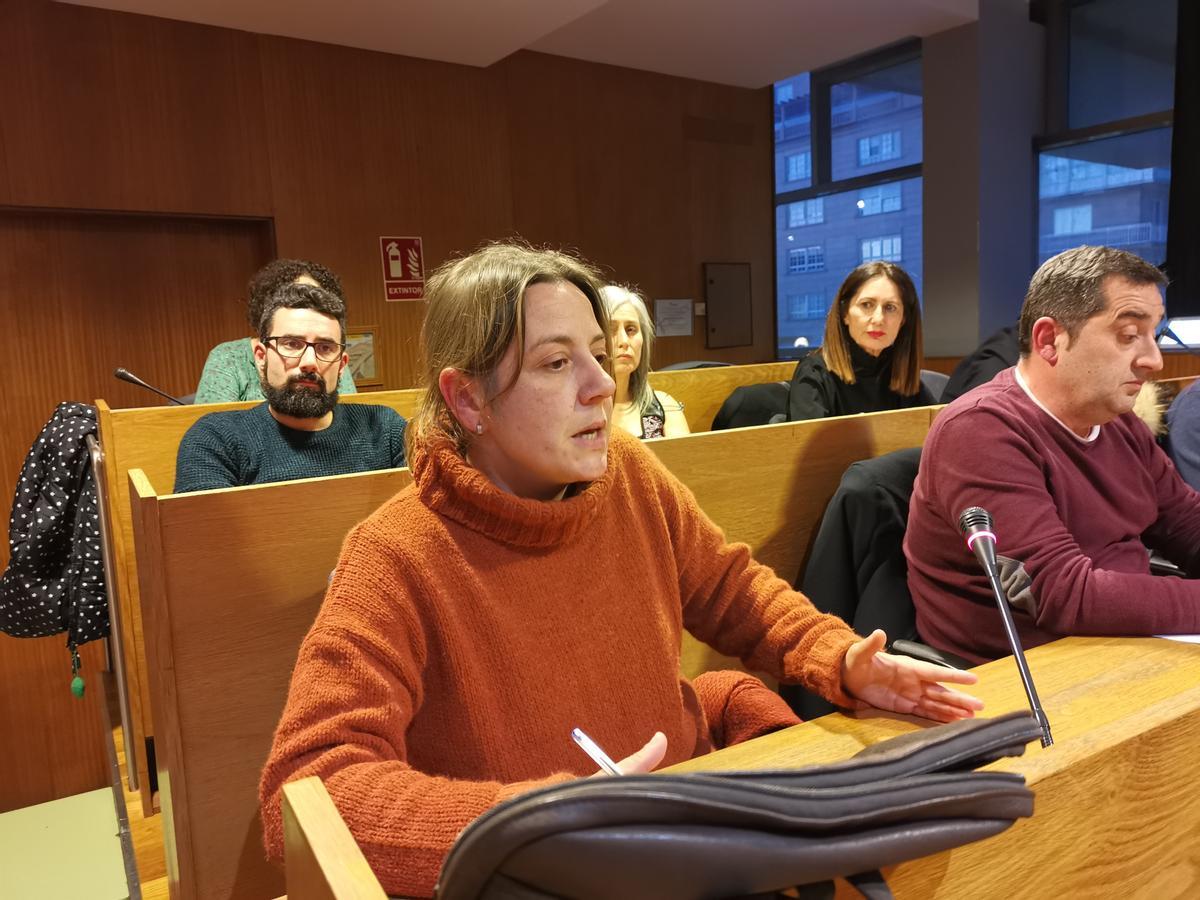 Ánxela Vizoso en un pleno de Cangas.