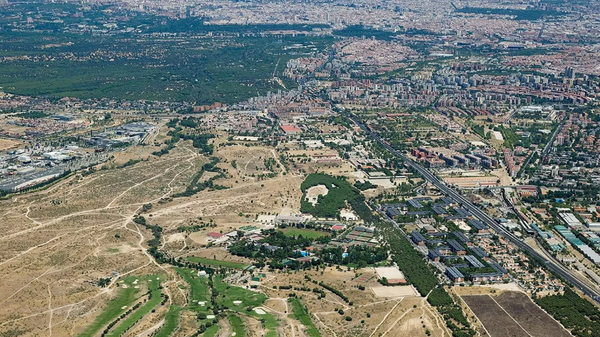 Foto aérea de la operación Campamento en Madrid (archivo)