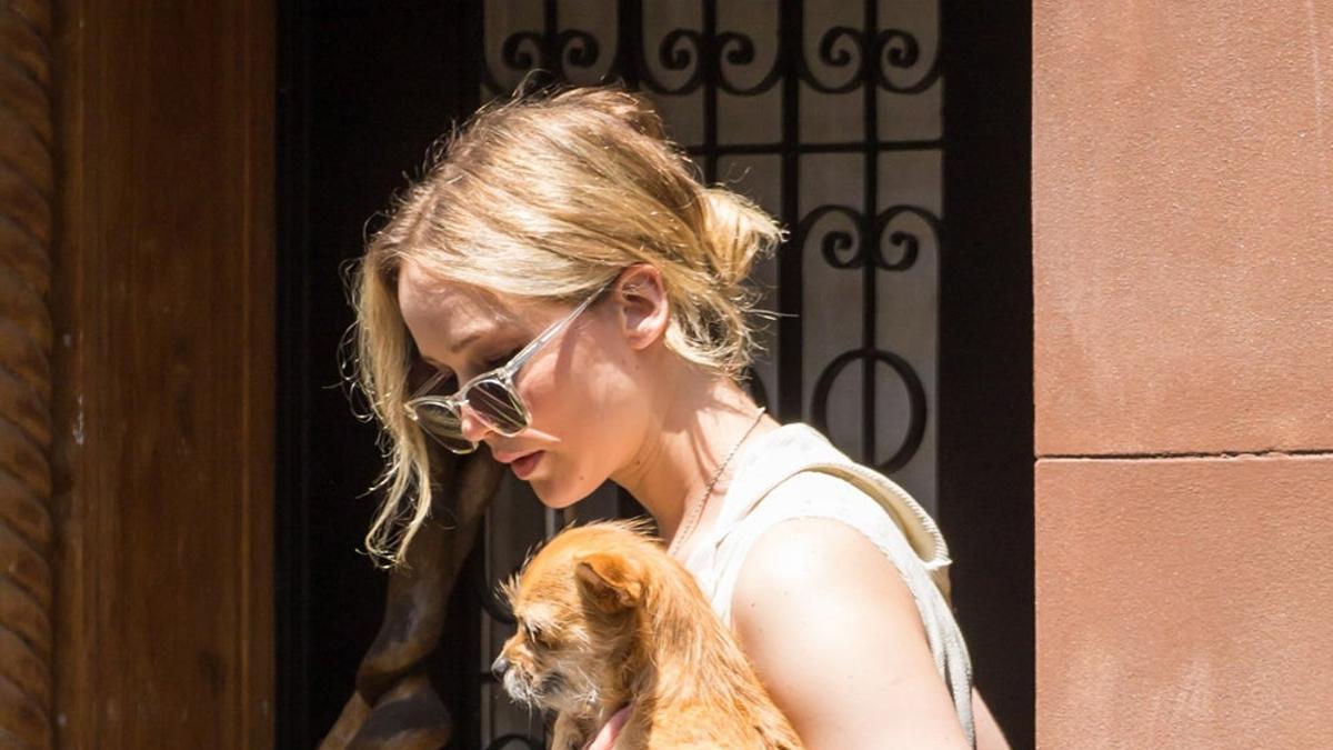 Jennifer Lawrence con su perro