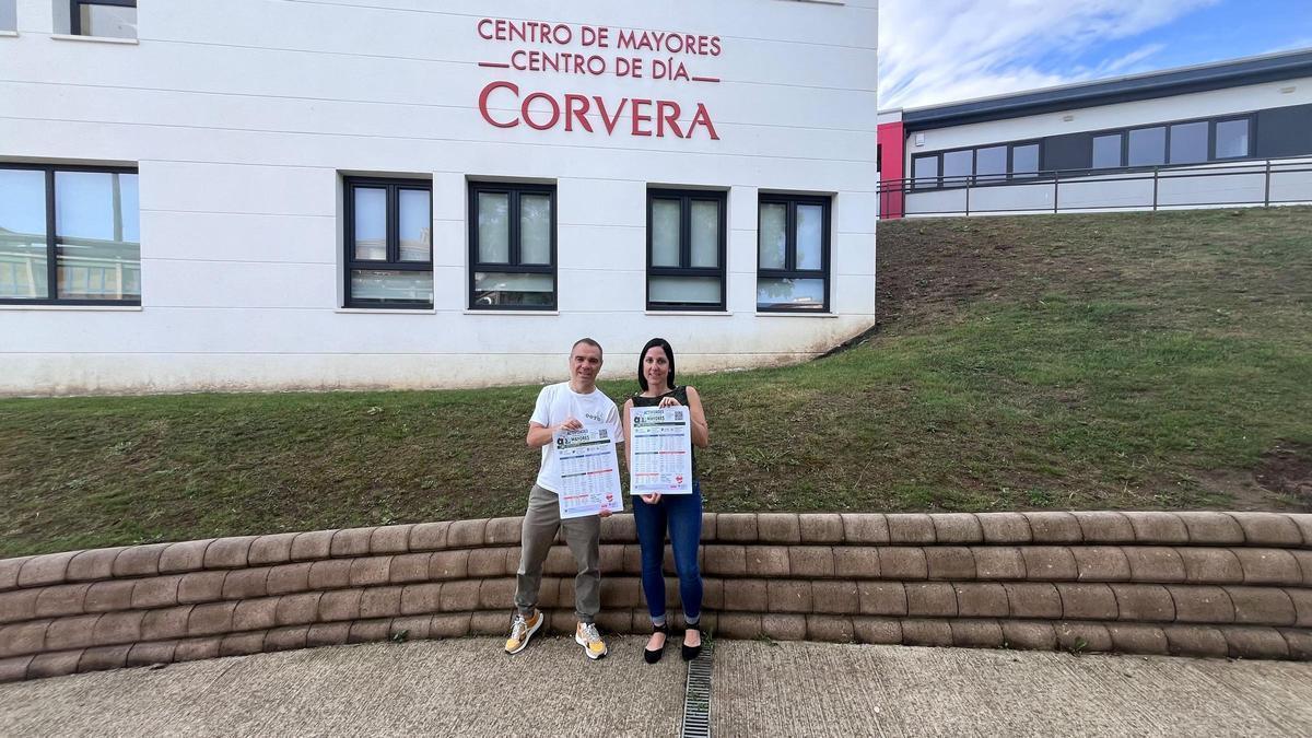 Iván Fernández y Patricia Suárez, presentando las actividades para mayores de 55 años.