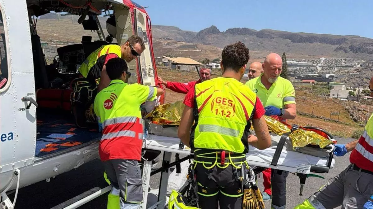 Rescatado en helicóptero un senderista tras sufrir una caída en La Gomera