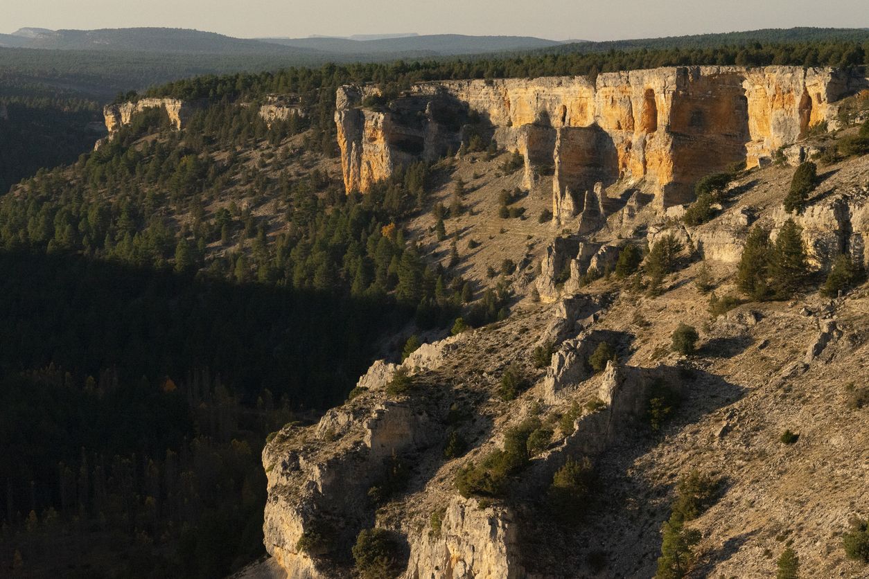 Vista del Cañón del Río Lobos desde el mirador de la Galiana al atardecer.